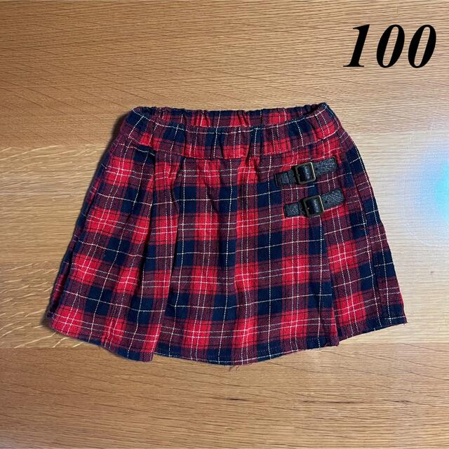 Branshes(ブランシェス)の【branshes】チェック スカートパンツ♡100 キッズ/ベビー/マタニティのキッズ服女の子用(90cm~)(スカート)の商品写真