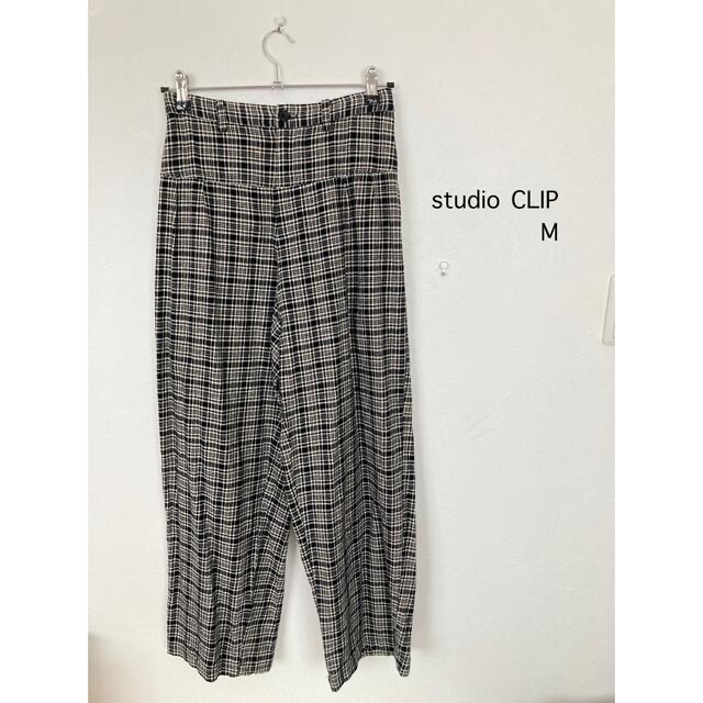 STUDIO CLIP(スタディオクリップ)のstudio CLIP リネンコットン切り替えタックパンツ  サイズM レディースのパンツ(カジュアルパンツ)の商品写真