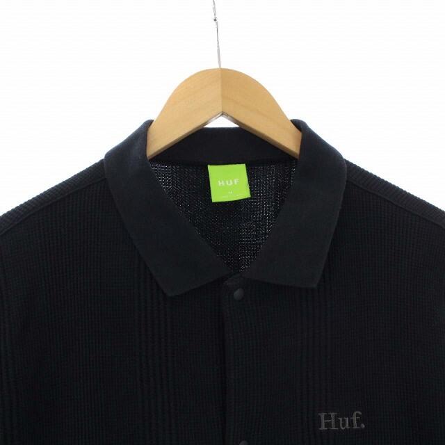 HUF(ハフ)のHUF 22SS WAFFLE POLO BLACK ワッフルポロシャツ M メンズのトップス(ポロシャツ)の商品写真