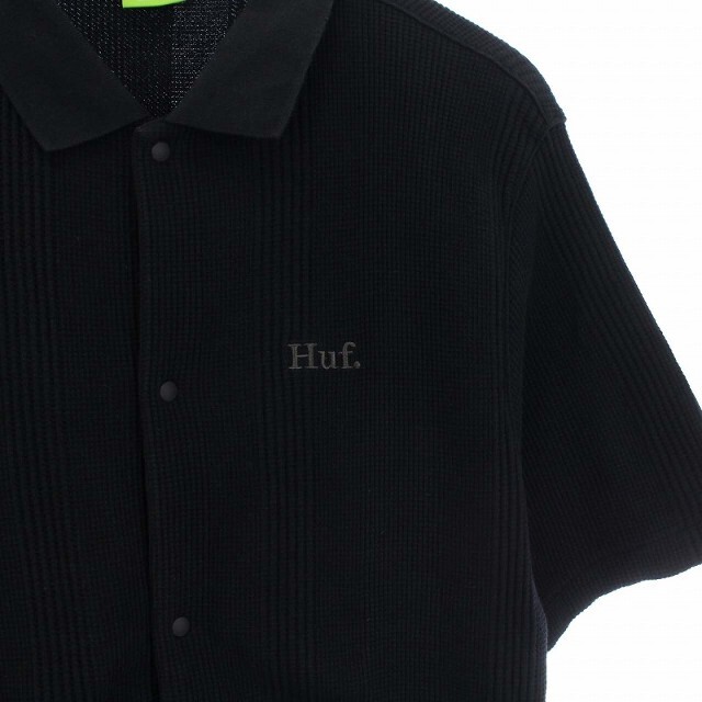 HUF(ハフ)のHUF 22SS WAFFLE POLO BLACK ワッフルポロシャツ M メンズのトップス(ポロシャツ)の商品写真