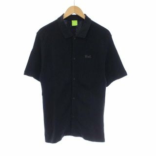 HUF - HUF 22SS WAFFLE POLO BLACK ワッフルポロシャツ Mの通販 by