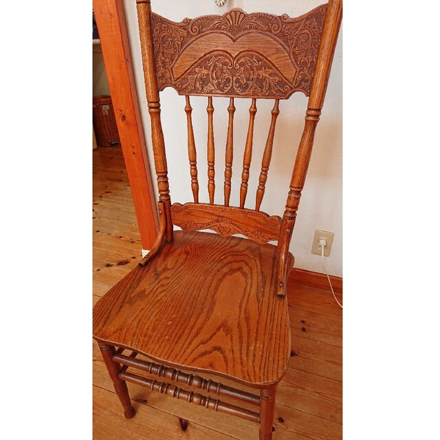 ②ビンテージ ウッド チェア 木製 英国 アンティーク スティックバック 椅子のサムネイル