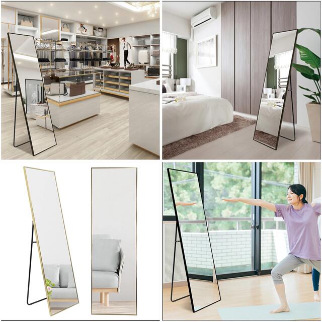 ポイント10倍】 スタンドミラー アーチ型 ゴールド 160cmx50cm 全身鏡