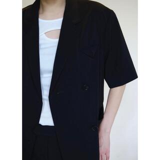 ルシェルブルー(LE CIEL BLEU)のルシェルブルー　半袖ジャケット　黒　フリーサイズ(シャツ/ブラウス(半袖/袖なし))
