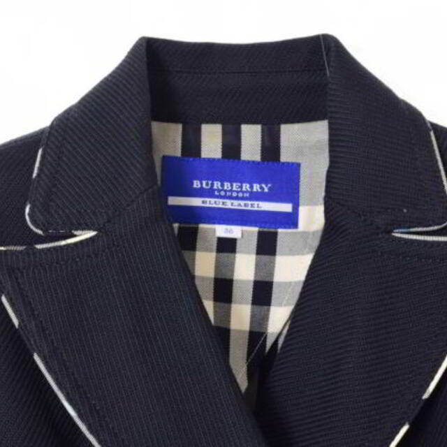 BURBERRY BLUE LABEL(バーバリーブルーレーベル)のBURBERRY BLUE LABEL パイピング ダブル ジャケット レディースのジャケット/アウター(テーラードジャケット)の商品写真