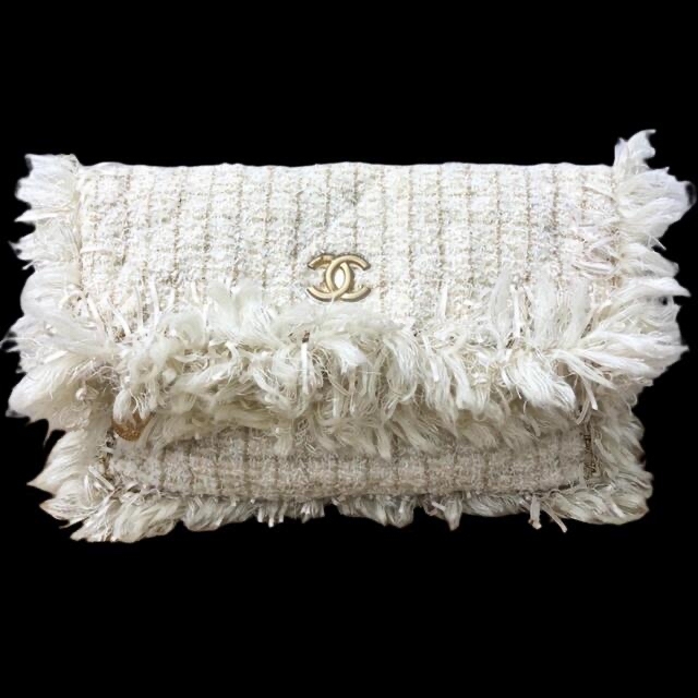 日本最級 CHANEL ツイードクラッチバッグ 正規品 CHANEL - クラッチ