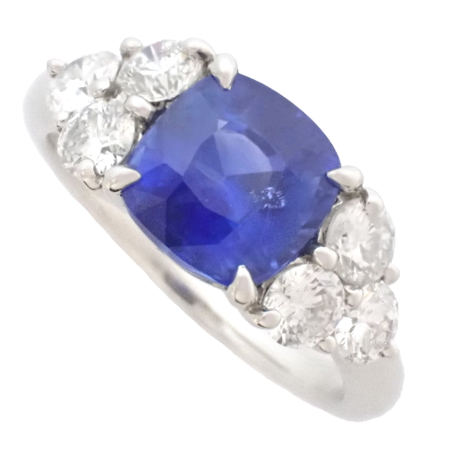 ノーブランドリング・指輪 ブルーサファイヤ ダイヤモンドリング Pt900プラチナ シルバー銀 ブルー青 40802030450