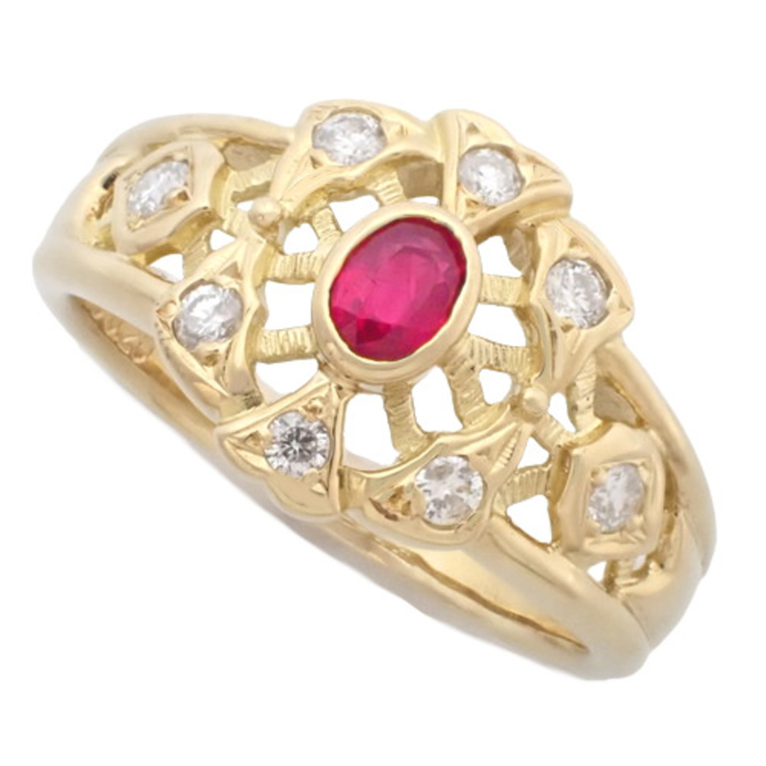 値下げ 特価 K18 ルビー ダイヤモンド リング 13号 2.83/0.17ct 18金