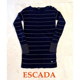 エスカーダ(ESCADA)の処分セール　ESCADA エスカーダ　ネイビー　ゴールド　ニット　カシミヤ混(ニット/セーター)