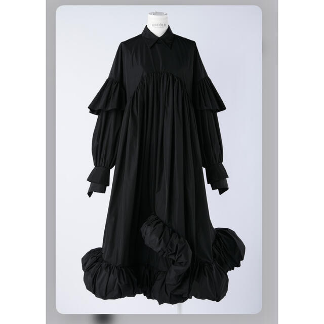 enfold ENFOLD COCOON FRILL DRESS エンフォルド