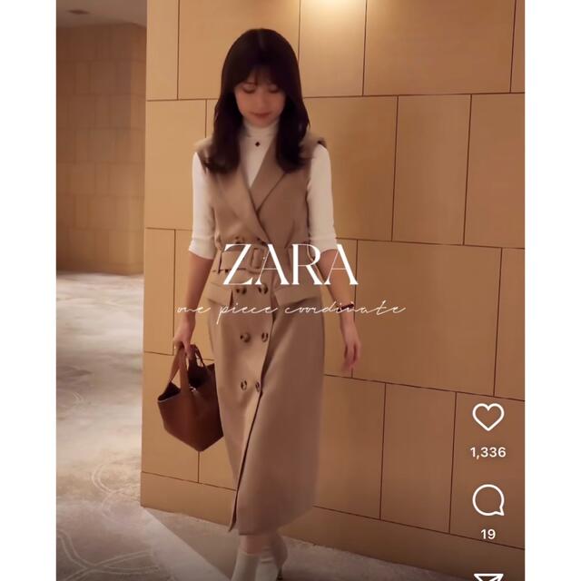 ZARA(ザラ)の【新品/未着用】ZARA ベルテッドトレンチコートワンピース　トレンチワンピース レディースのジャケット/アウター(トレンチコート)の商品写真