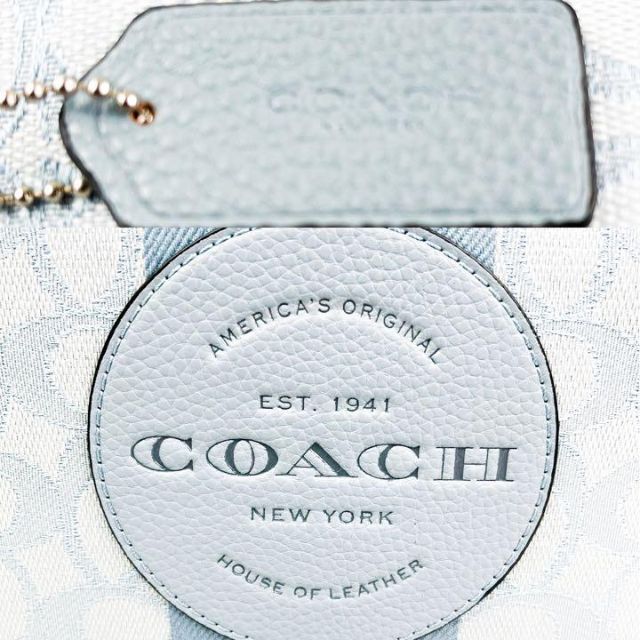 COACH(コーチ)のゆりっぺ様専用COACHデンプシートート22シグネチャージャカード ライトブルー レディースのバッグ(トートバッグ)の商品写真