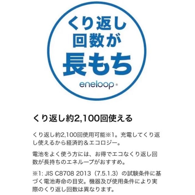 Panasonic(パナソニック)の【新品】エネループ 単4×4本 スマホ/家電/カメラのスマートフォン/携帯電話(バッテリー/充電器)の商品写真