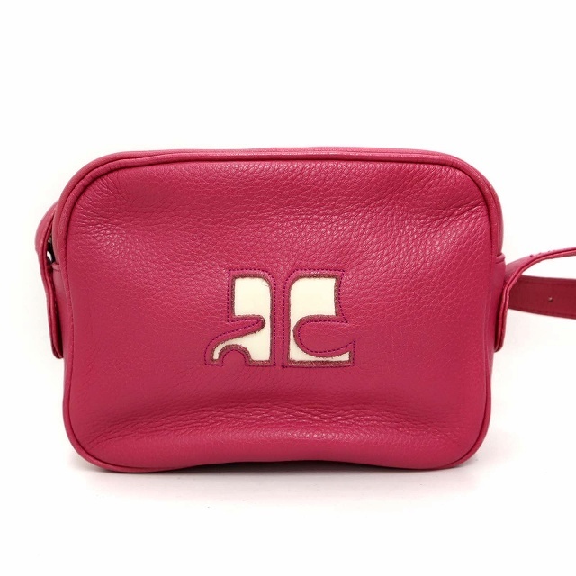 クレージュ courreges ヴィンテージ ロゴ レザー ショルダーバッグ