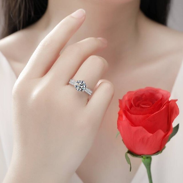 レディース　リング　大粒　指輪　女性　ジルコニア　2カラット　アレルギー対応 レディースのアクセサリー(リング(指輪))の商品写真