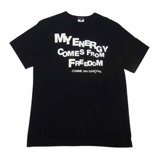 COMME des GARCONS HOMME PLUS - COMME des GARCONS HOMME PLUS コムデギャルソンオムプリュス Ｔシャツ AD2019 PX-T003 MYENERGY COMES FROM FREEDOM メッセージプリント 半袖Tシャツ ブラック系 L【中古】