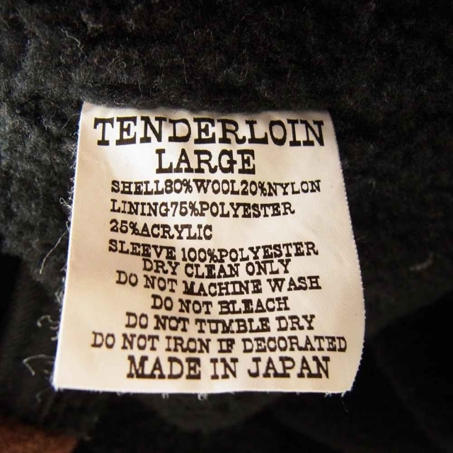 TENDERLOIN テンダーロイン ジャケット T-LUMBERJACK ランバージャック ウール チェック ロゴ刺繍 ジャケット ブラック系 ブラウン系 L
