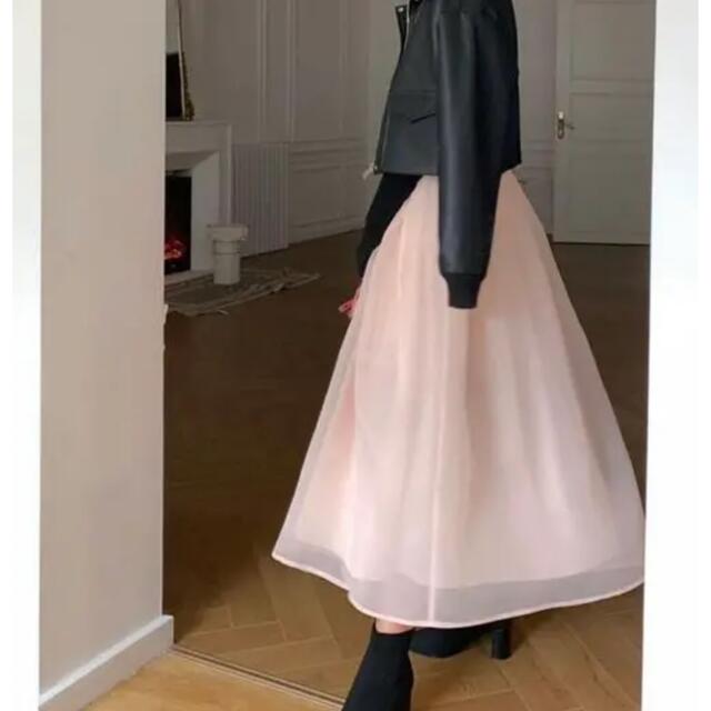 BIRTHDAY BASH(バースデーバッシュ)の新品　Chiffon Flare Skirt シフォンフレアスカート　ピンク レディースのスカート(ロングスカート)の商品写真