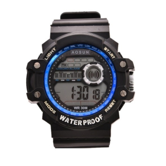 送料無料 デジタル腕時計多機能 ボーイズ（キッズ）から大人まで 青×黒 - 1