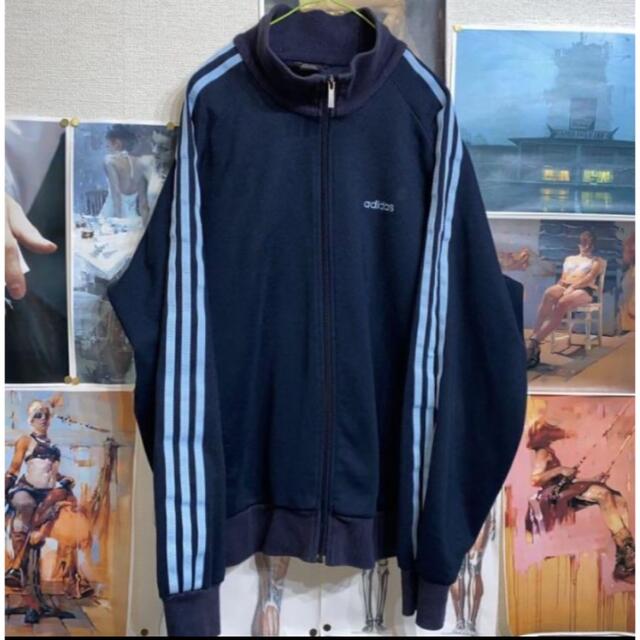 adidas/ハイネック/トラックジャケット/L/ワンポイントロゴ/3本線