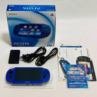 プレイステーションヴィータ(PlayStation Vita)の美品 PSVITA 本体 PCH-1000 ZA04 サファイアブルー(携帯用ゲーム機本体)