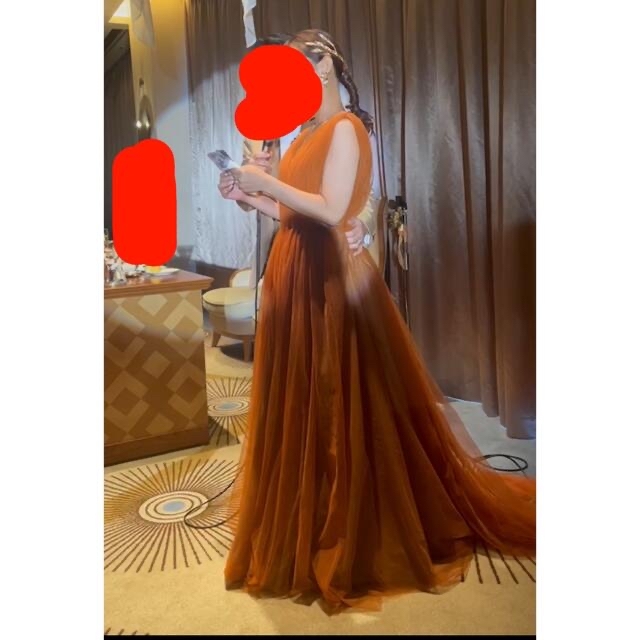 最終値下げ_カラードレス　テラコッタ レディースのフォーマル/ドレス(ウェディングドレス)の商品写真