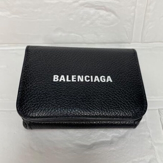 バレンシアガ BALENCIAGA マネークリップ付き 二つ折り 財布 クロコ 型押し レザー ブラック 601346 VLP 90196475