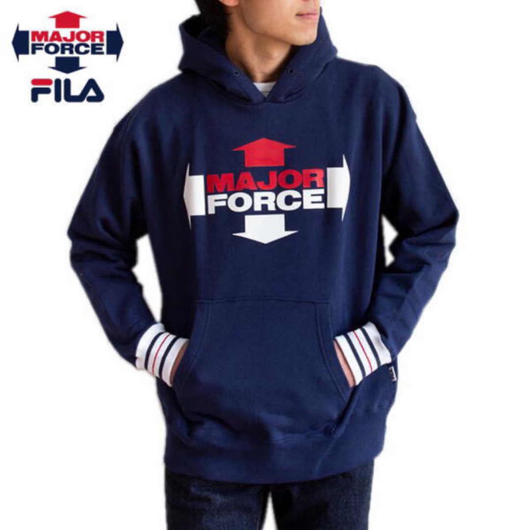 FILA(フィラ)の新品 裏毛 ２ＸＬ FILAフィラ × MAJOR FORCE ロゴプルパーカー メンズのトップス(パーカー)の商品写真