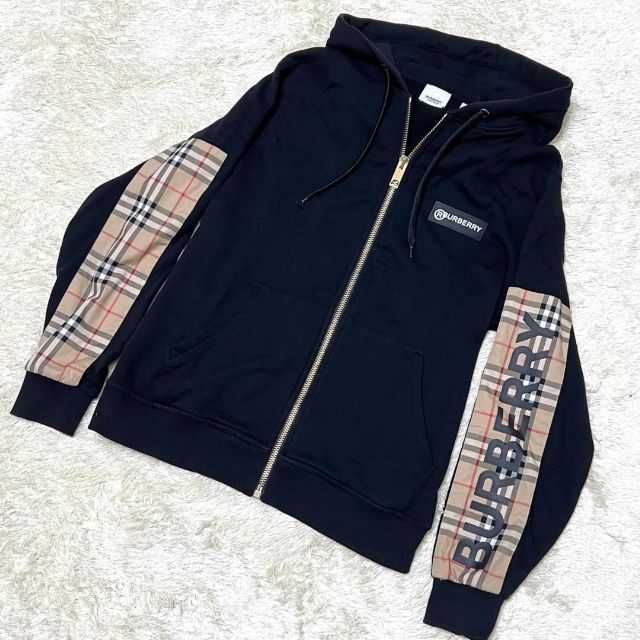 ☆希少☆BURBERRY ジップアップパーカー オーバーサイズ ユニセックス 2022年最新海外 希少 パーカー ビッグサイズ Burberry パーカー