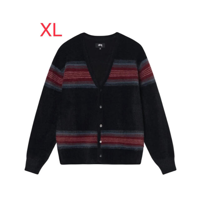 stussy STRIPE SHAGGY CARDIGAN XLメンズ