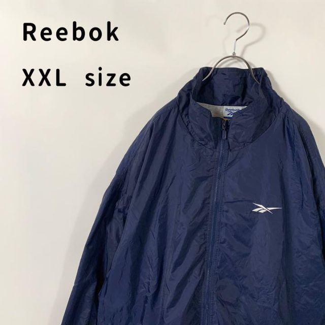 リーボック　ナイロンジャケット　Reebok 2XL ネイビー　ブルゾン