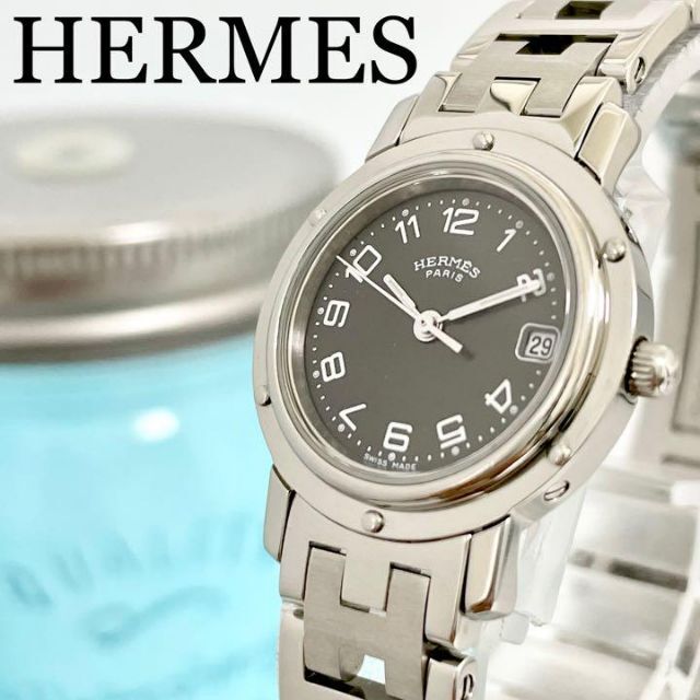 477 HERMES エルメス時計 クリッパー レディース腕時計 デイト 人気-