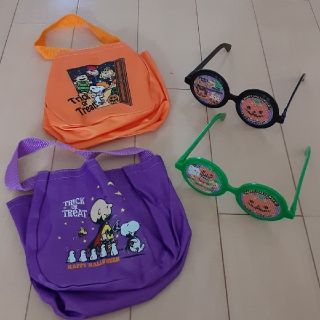 ★新品★ハロウィン☆スヌーピーバッグ&おもしろメガネセット(小道具)