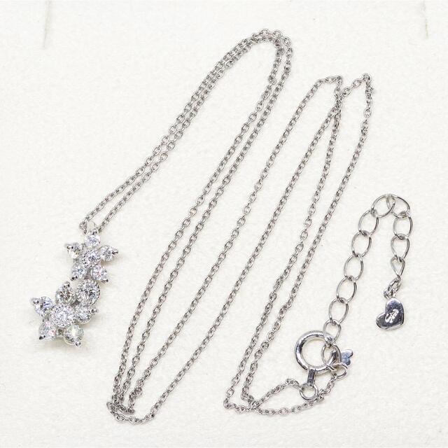 スタージュエリー pt950 ダイヤ 0.35ct ネックレス フラワー - ネックレス