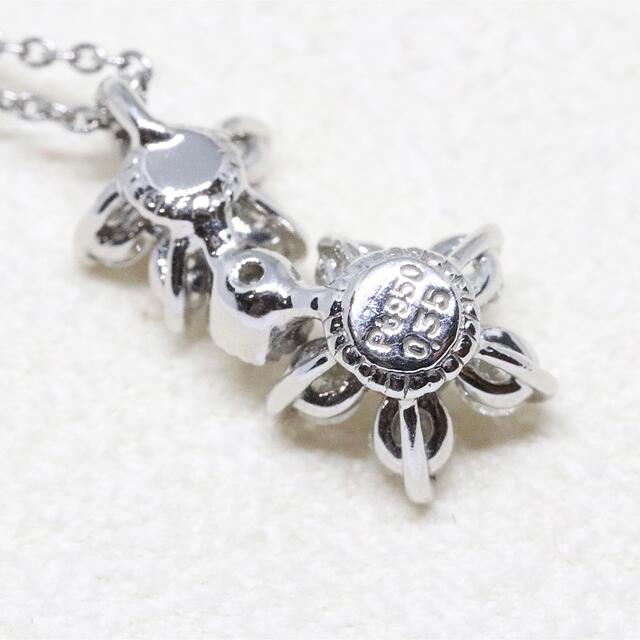 スタージュエリー pt950 ダイヤ 0.35ct ネックレス フラワー - ネックレス