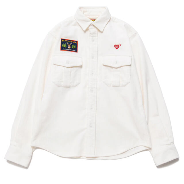 憧れ HUMAN - MADE HUMAN MADE XL WHITE WORKSHIRT CORDUROY シャツ