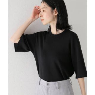 プラージュ(Plage)の美品　plage Knit Tシャツ ブラック(Tシャツ(半袖/袖なし))