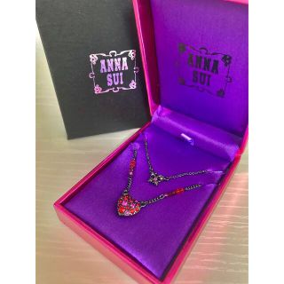 アナスイ(ANNA SUI)の美品　ANNA SUI ネックレス　蝶　ハート　箱付き(ネックレス)