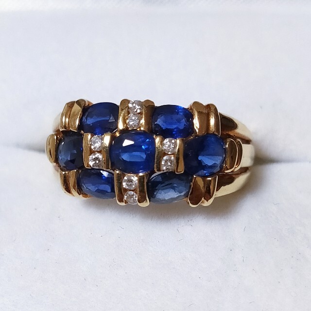 ダイヤモンド×サファイア リング K18YG 2.00ct 6.0g