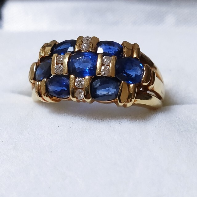 ダイヤモンド×サファイア リング K18YG 2.00ct 6.0g