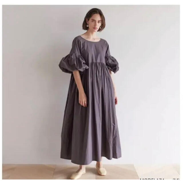 女の子向けプレゼント集結 SeaRoomlynn コットンパフスリーブワンピース 新品 lynn room Sea - ロングワンピース+マキシワンピース