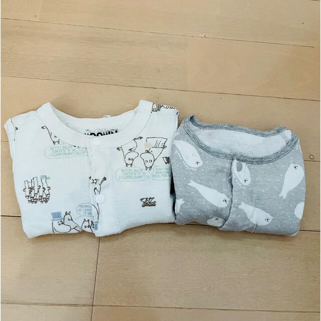 MOOMIN(ムーミン)のムーミン　肌着　50〜60サイズ　2点セット　ロンパース キッズ/ベビー/マタニティのベビー服(~85cm)(ロンパース)の商品写真