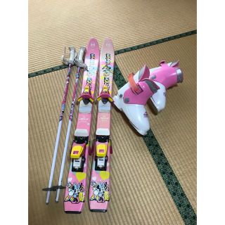 ミニーマウス　スキー90cm ブーツ  21-22cm セット(板)