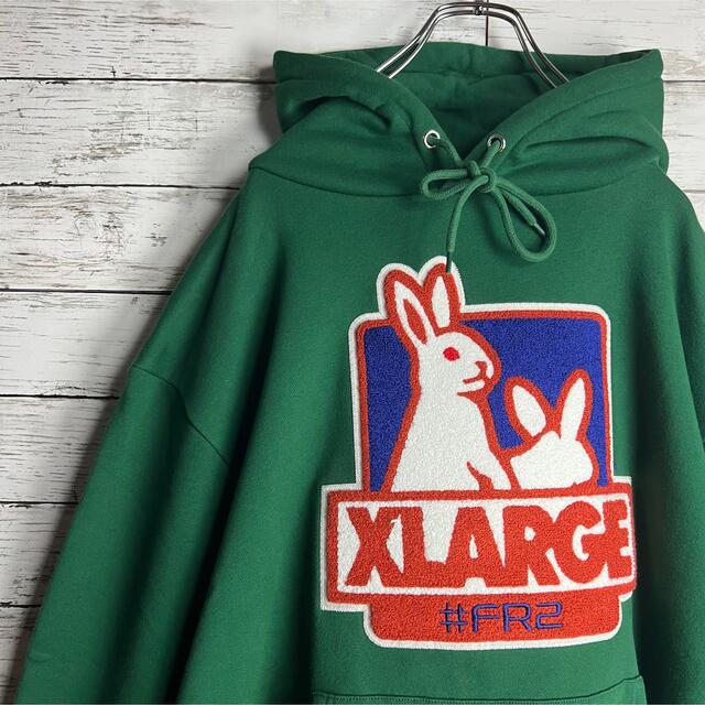 【希少カラー】FR2×XLARGE パーカー 即完売モデル 限定コラボ 入手困難