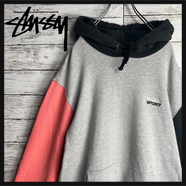 STUSSY - 【即完売モデル】Stussy パーカー マルチカラー 袖切り替え