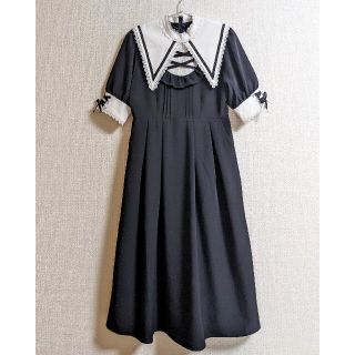 セーラカラーワンピース グレンチェック柄 夢展望