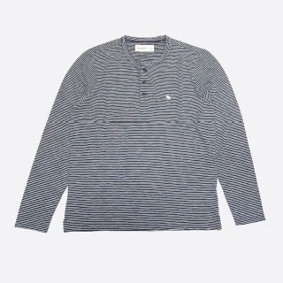 アバクロンビーアンドフィッチ(Abercrombie&Fitch)の★新品★アバクロンビー&フィッチ★ボーダー長袖ヘンリーTシャツ (Navy/L)(Tシャツ/カットソー(七分/長袖))