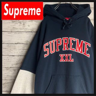 【希少デザイン】Supreme パーカー 袖切り替え アーチロゴ 即完売