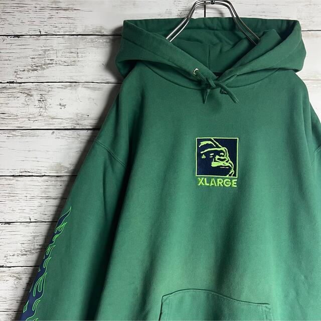 XLARGE - 【希少カラー】XLARGE パーカー センター刺繍ロゴ 両袖