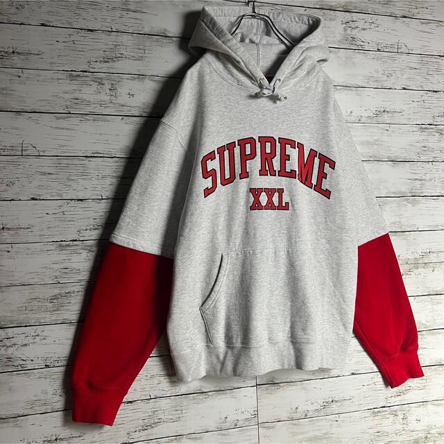 【即完売モデル】Supreme パーカー アーチロゴ 入手困難 レイヤード 希少